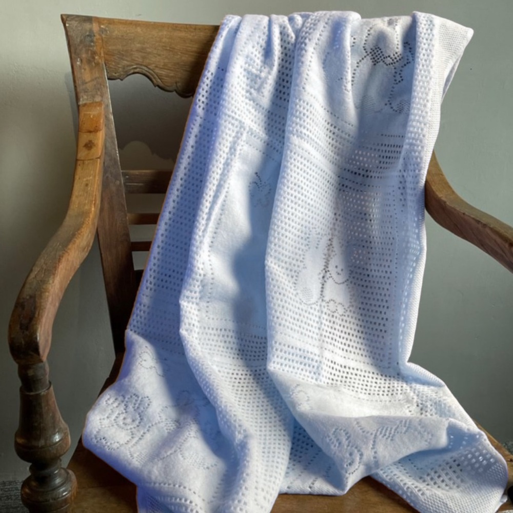 Coming Home Scottish Baby Throw Blanket in Bunny Family Squares